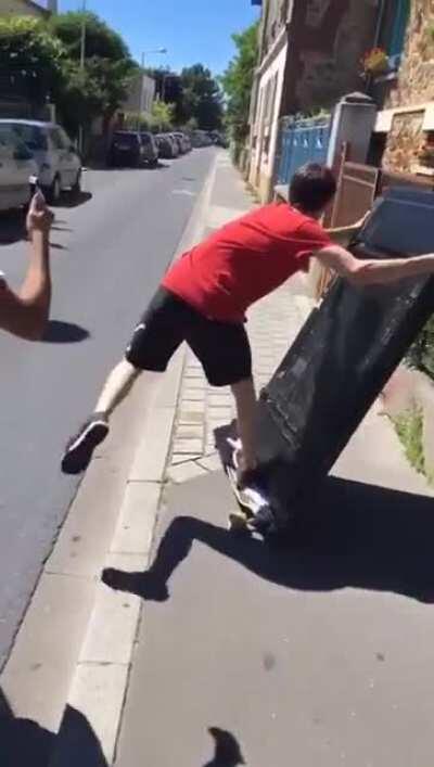 WCGW moving a big flat screen TV on a skateboard!