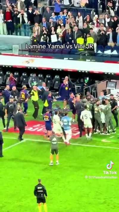 After the final whistle: Carvajal shook hands with Lamine Yamal, but something Lamine said made Carvajal turn back and tell him to “stop talking.” Moments later, the post-match chaos began