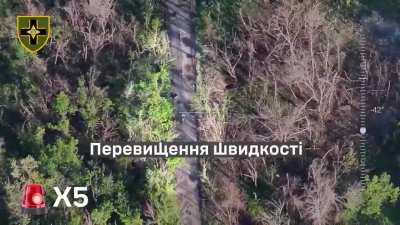 Russian motorbike assault group drove into Ukrainian AT-Mine. Observed by Ukrainian 28th Mechanized Brigade near Toretsk. May 18, 2025