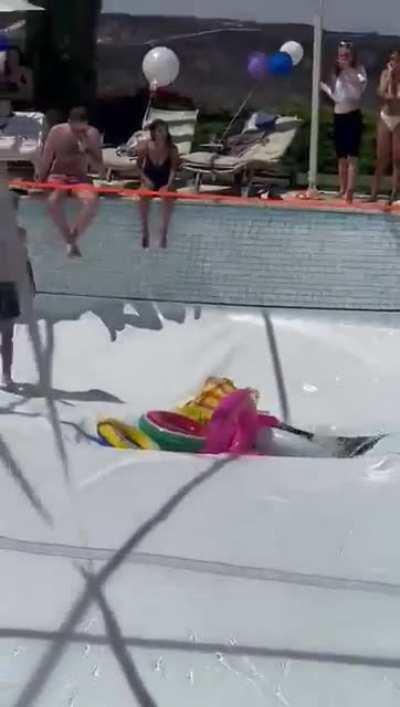 what could go wrong in a pool party you ask? (one person missing)