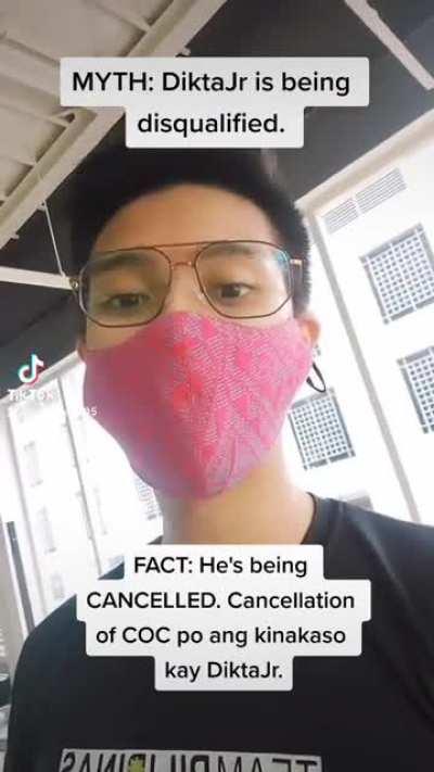 A quick election law discussion on the difference between DISQUALIFICATION and CANCELLATION. Marcos is not being disqualified. He's being cancelled.