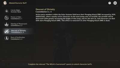 All character buffs in 1 video via dim