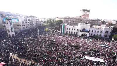 Massive celebrations in Hama on the first Friday after the fall of Assad's regime.