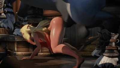 horse with giant dick fucking elf busty pussy(velleketra)