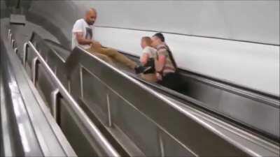 WCGW Trying to be funny on an escalator