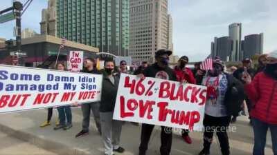 Black conservative talks about corruption of big cities at pro Trump protest - Detroit, Michigan 5th November