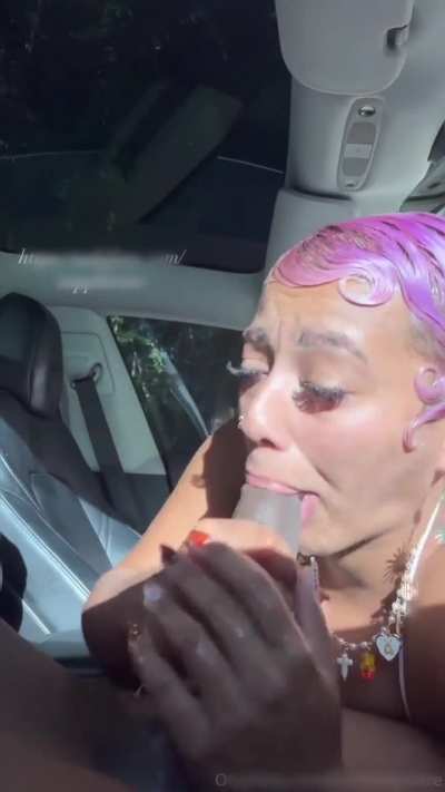 sucking it like it's a gourmet dish