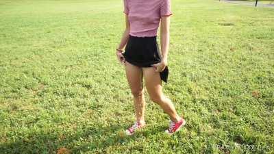 Walking around in Public While Pissing