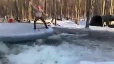 Releasing the water from a frozen pool