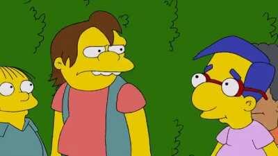 Bart simpson vanishing into bushes