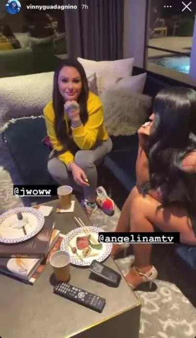 Jenni & Angelina at Vinny’s house in LA