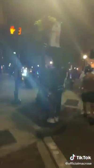 Cops faked kneeling in front of protestors to draw them closer, only to gas them