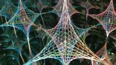 Awesome view inside a 3D Kaleidoscope made with 6 mirrors