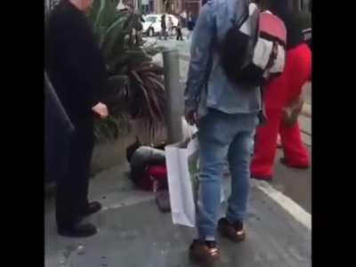 Man Runs Over a Car get's knocked out