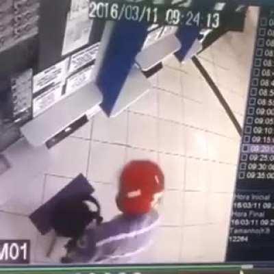 Guy tried to rob a lottery retailer in Brazil and someone stole his gun.