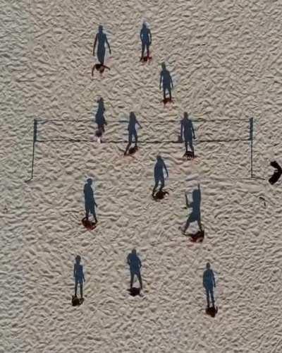 Drone Shot of Beach Volleyball