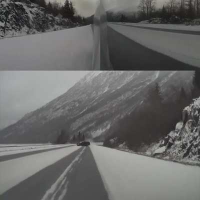 Near miss on Alaska’s Deadliest Highway 2021 RWD M3