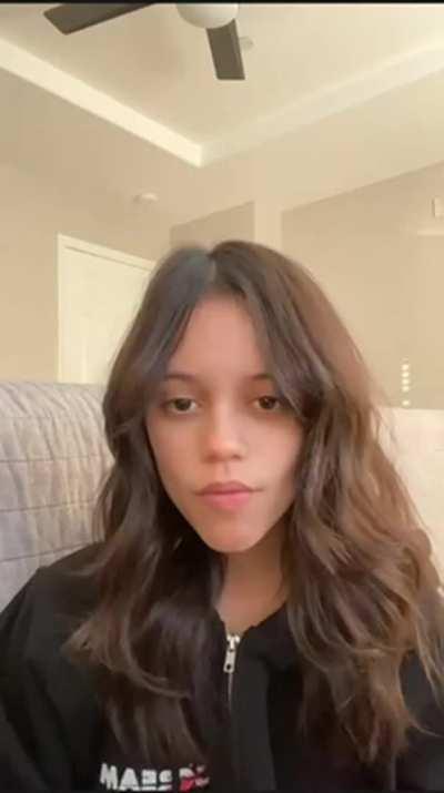 Jenna Ortega Getting Her Hair Ready Before She Gives You Head