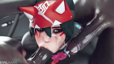 Kiriko sucking dick (EVILBAKA)