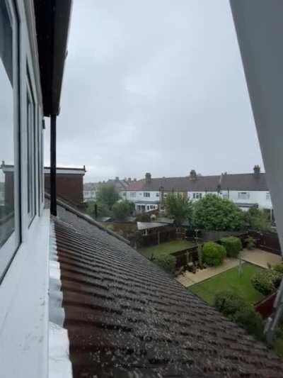 Sudden downpour in South London