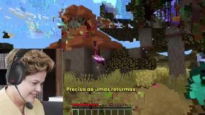 Presidas jogam Minecraft