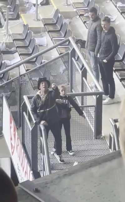 Trying to intimidate opposing fans