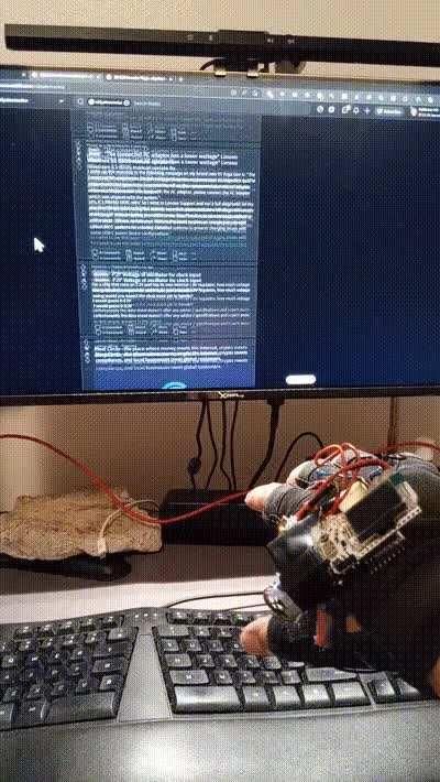 AIM system, wireless bluetooth mouse glove.