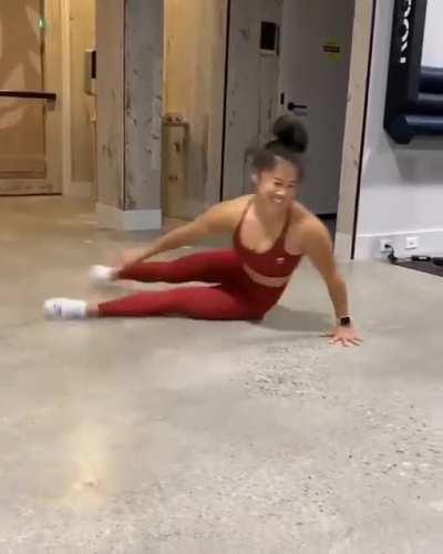 How flexible she is..