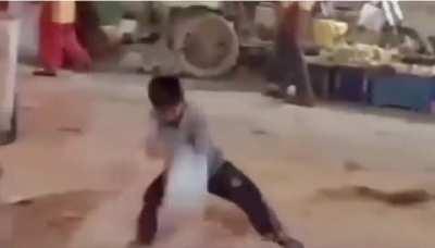 Sitting on a firecracker