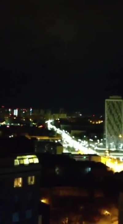 Tracers light the night as a fierce firefight breaks out between Russian and Ukrainian soldiers on the outskirts of Kyiv (February 2022)