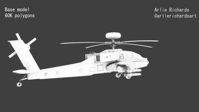 Apache AH-64 A game ready model! This is my first showcase for my demo reel. Tell me what you all think