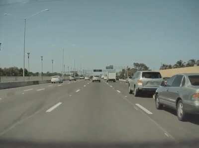 She apparently “avoided an accident with the car in front of her” right into my brand new Tesla.