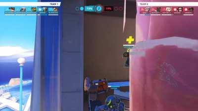 I managed to kick Mei through the wall of the lighthouse building using Zen in Ilios