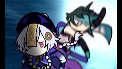 This is how Qiqi carried Xiao on her back