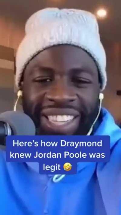Draymond Green talks about an altercation involving Jordan Poole in training camp: “I’m not going to tell him to shut up, if you can’t handle him talking sh*t that’s on you.”