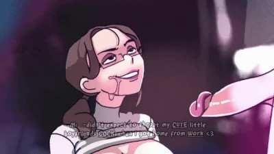 Milf can't stop gagging on your cock! (LewdFroggo)