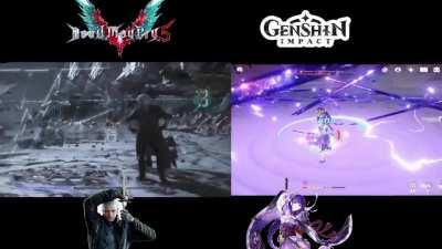 Fun Fact: In the Raiden Shogun’s 2nd Phase of her Boss Fight, Musou no Hitotachi pays homage to Vergil’s Judgement Cut End from Devil May Cry 5 (It even works the exact same way) She even does the standard Judgement Cuts as well