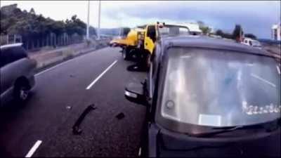 Idiot causes multiple Accidents.