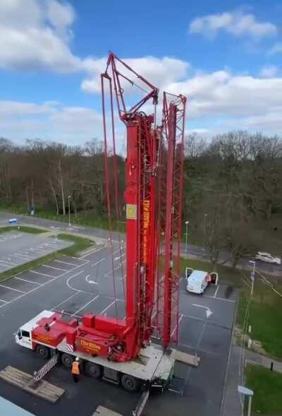 Mobile tower crane.