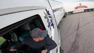 Reversing a 25m &rdquo;mega truck" as it is called here