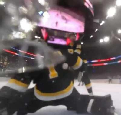 Watch out for flying pucks!