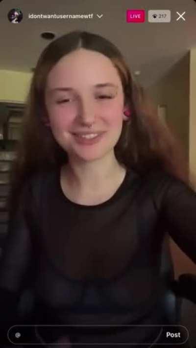 Few minutes ago, see through nips.