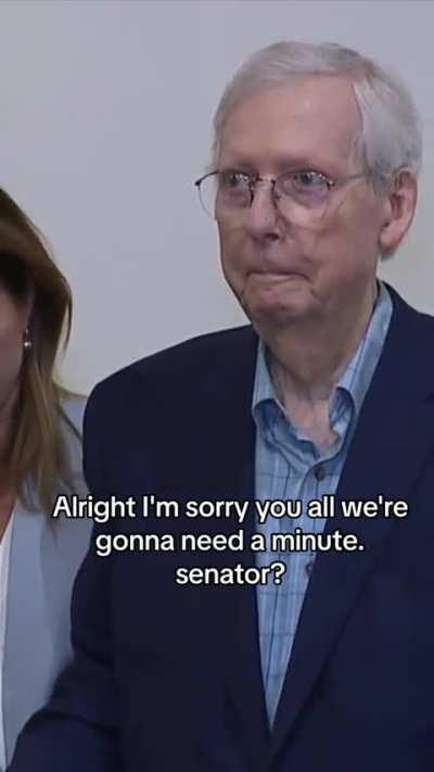 Senator Mitch McConnell freezes when asked if he plans to run again