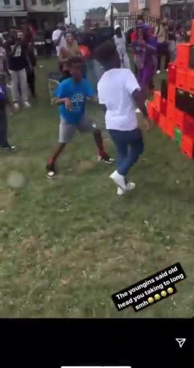 Great job kiddo, you just put uncle in the hospital.