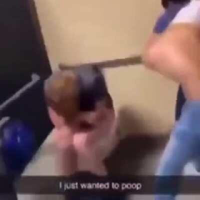 I knock bro out he wasn't let me pooping