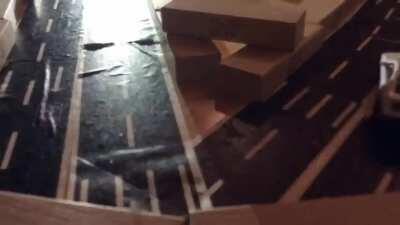 12yr old son asks if he can put some road-tape on the floor. I say sure and go enjoy a couple beers on the deck. An hour later he texts me this