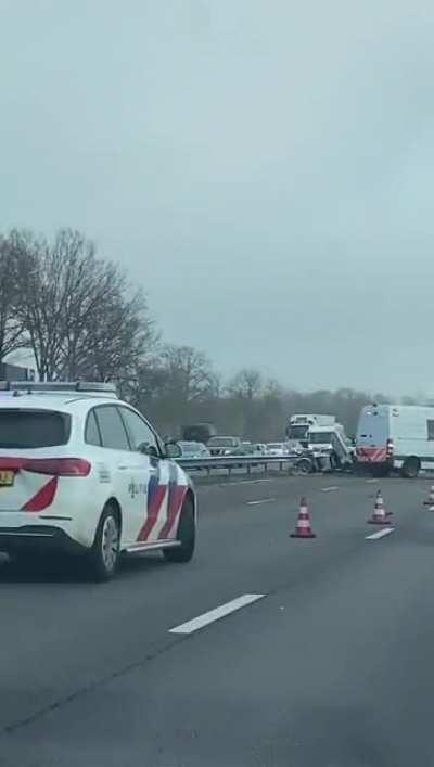 Lamborghini Aventador S crashed on it's way to a car event in the Netherlands this morning