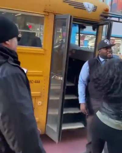 A KID is expelled from the school bus.