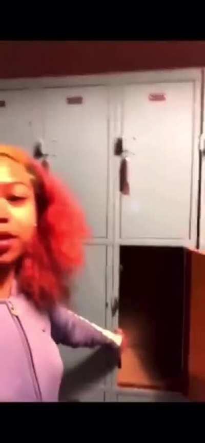 Trying to fit in a locker.