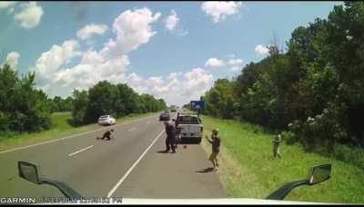WCGW trying to escape on foot after being pulled over...?